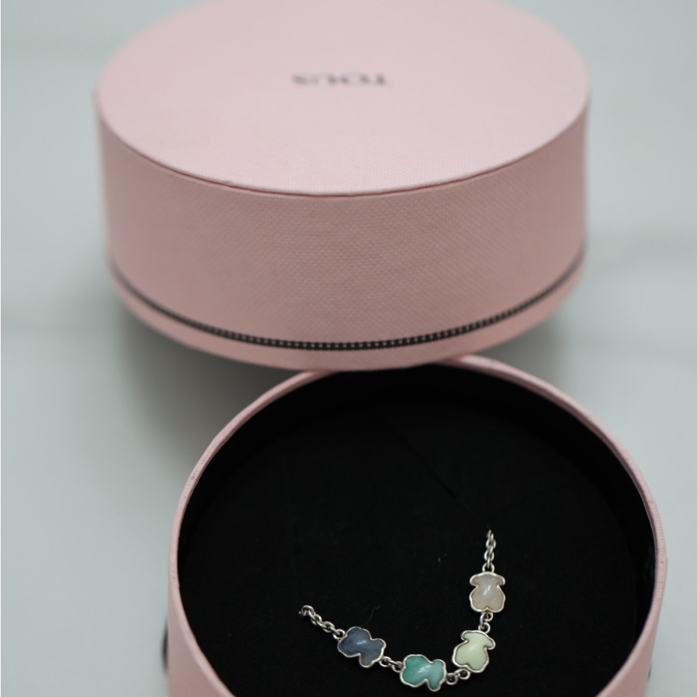 Tous Silver Bracelet with Multicolor Charms